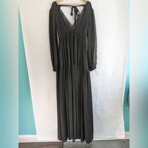 𝅺ROCHAS silk black maxi dress S (IT40) BNWT